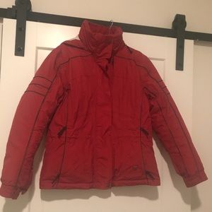 Red Calvin Klein Ski Jacket with hood